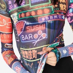 NWT Current Mood mesh long sleeve shirt